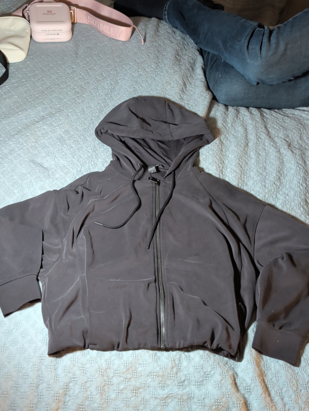 Athleta Hooded Zip-Up Utility Jacket - Black